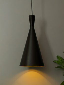 Homesake - Black Metal Pendant Inverted Cone Light