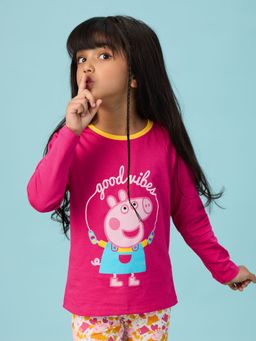 The Souled Store - Official Peppa Good Vibes Girls Cotton T-Shirt