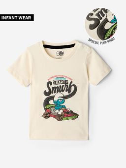 The Souled Store - Original The Smurfs Kart Rider Infant Boys Half Sleeve T-Shirt