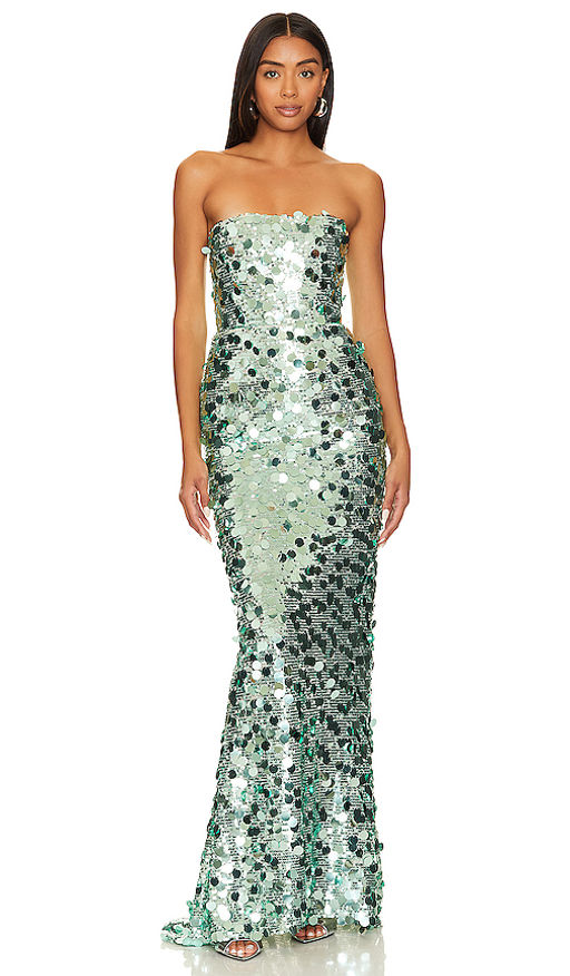 brown sequin dress Adoria Sequin Cut Out Maxi Dress - Chocolate