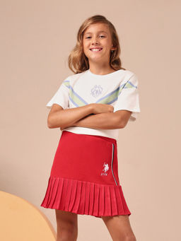 U.S. POLO ASSN. - Red Solid Skirt