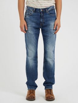 Guess - Men Blue Washed Mid-Rise Full Length Jeans