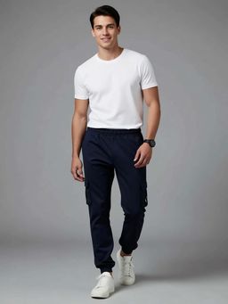 TURNFIT - Navy Blue Men Utility Pockets Cargo Jogger