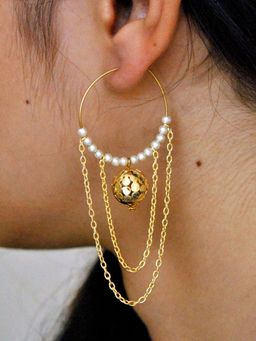 BeAbhika - Multi Layered Chain & Pearl Earring