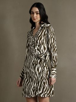 DL WOMAN - Brown Printed Regular Dress