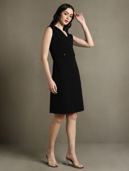 DL WOMAN - Black Solid Regular Dress