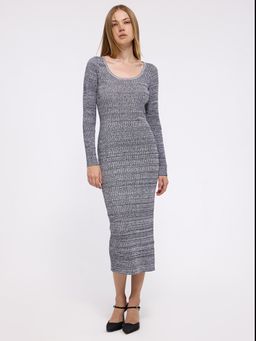 Cover Story - Grey Printed Bodycon Dress