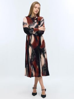 Cover Story - Multi-Color Printed Flared Dress