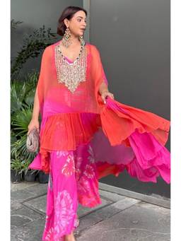 Kisakshi Jaipur - Sapna Raich Multi-Color Pmbre Sharara with Bustier and Cape