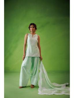 Kisakshi Jaipur - Mint Green Farshi Salwar With Kurta And Dupatta
