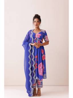 Kisakshi Jaipur - Blue Dori Work Kurta With Pant And Dupatta