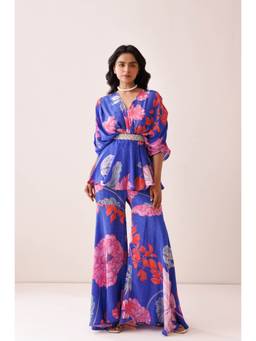 Kisakshi Jaipur - Blue Magnolia Co-Ord Set