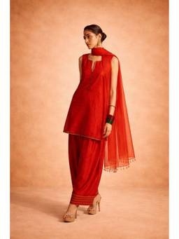 MEESA - Orange Mehroom Kurta With Salwar