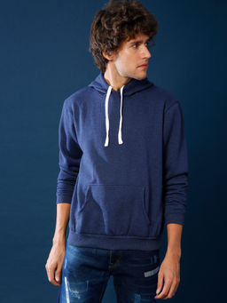 Campus Sutra - Men Stylish Solid Casual Hooded Sweatshirt