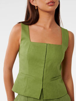 Forever New - Green Posey Square Neck Top