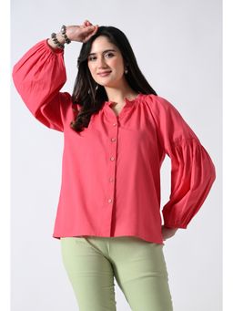 ALL WAYS YOU - Pink Solid Cotton Regular Fit Top