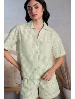 CANOOPI - Green Checks Cotton Regular Fit Shirt