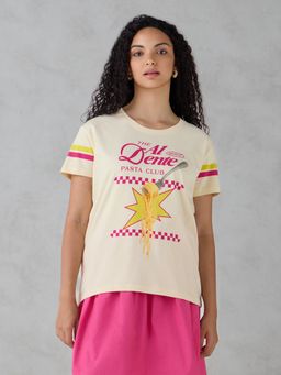 DILLINGER - Off White Printed Cotton Boxy Fit T-Shirt