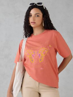 DILLINGER - Coral Printed Cotton Oversized Fit T-Shirt
