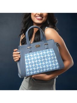 Strokes by Namrata Mehta - Sapphire Symmetry Handbag with Detachable Strap