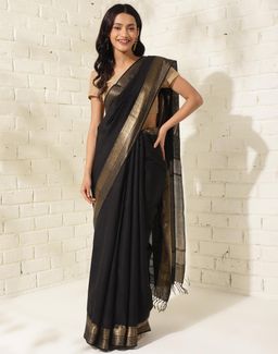 Fabindia - Black Silk Blend Sari