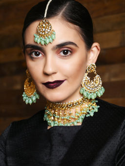 Odette - Green Pearl Choker Jewellery Set (Set of 2)