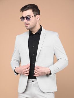 CRIMSOUNE CLUB - Men Grey Single Breasted Blazer