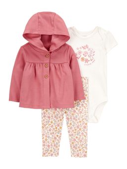 Carter's - Baby Girl Printed Hoodie, Romper and Pant