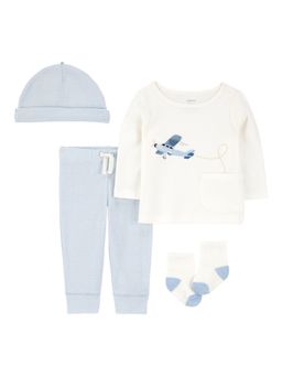 Carter's - Baby Boys Airplane Printed Top, Jogger with Cap and Socks