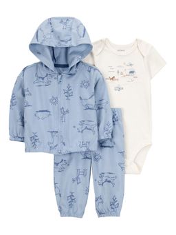 Carter's - Baby Boys Graphic Printed Little Hoodie, Romper and Jogger