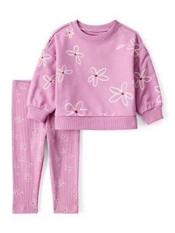 Carter's - Baby Girls Floral Long-Sleeve Cotton Sweatshirt and Pant