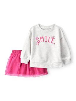 Carter's - Baby Girls Smile French Terry Long-Sleeve Sweatshirt & Skirt