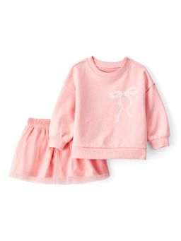Carter's - Baby Girls Bow French Terry Long-Sleeve Sweatshirt & Skirt