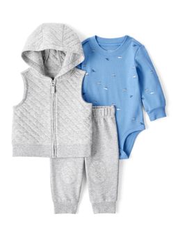 Carter's - Baby Boy Helicopter Printed Jacket, Romper and Jogger
