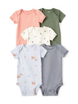 Carter's - Baby Boy Cowboy Print Cotton Multipack Rompers (Pack of 5)