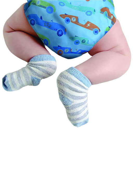 Polka Tots Reusable & Washable Cloth Diapers With 5 Layers Bamboo Insert & Snap Buttons-Car
