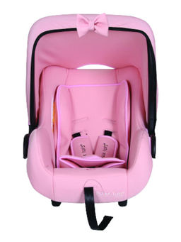 Polka Tots - 5-In-1 Baby Car Seat Carry Cot With Canopy Feeding Seat 0 To 15 Months - Pink