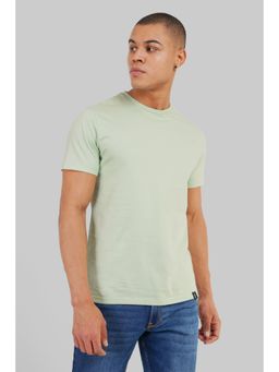 UNDERRATED CLUB - Solid Pastel Green Half Sleeves Regular Fit T-shirt