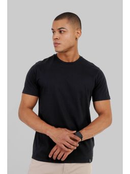 UNDERRATED CLUB - Solid Black Half Sleeves Regular Fit T-shirt