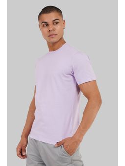 UNDERRATED CLUB - Solid Lavender Half Sleeves Regular Fit T-shirt