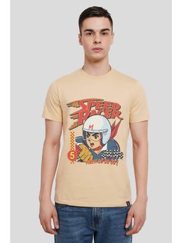 UNDERRATED CLUB - Street Racer Beige Regular Fit T-shirt