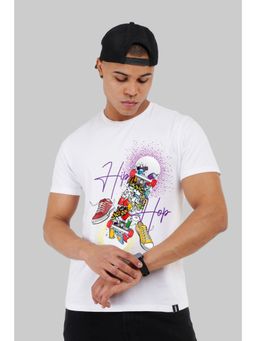 UNDERRATED CLUB - Hip Hop White Regular Fit T-shirt