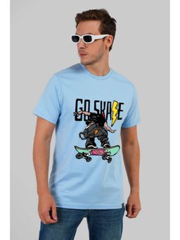 UNDERRATED CLUB - Go Skate Powder Blue Regular Fit T-shirt