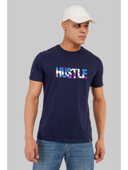 UNDERRATED CLUB - Hustle Navy Blue Regular Fit T-shirt
