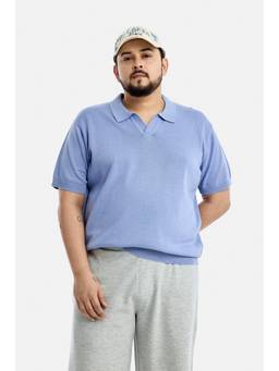 Snitch - Light Blue Solid Half Sleeves Regular Casual Polo T-Shirt for Men