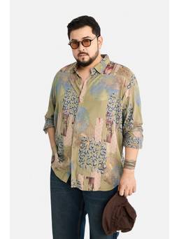 Snitch - Olive Full Sleeves Regular Casual Shirt for Men