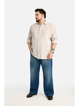 Snitch - Beige Full Sleeves Regular Casual Shirt for Men