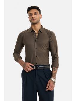 Snitch - Olive Full Sleeves Slim Formal Shirt for Men