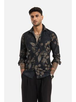 Snitch - Black Full Sleeves Slim Casual Shirt for Men