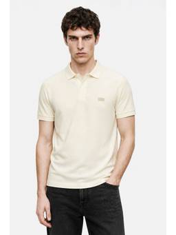 Snitch - Beige Solid Half Sleeves Regular Casual Polo T-Shirt for Men
